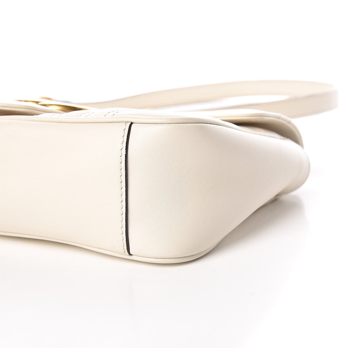 Calfskin Matelasse Small GG Marmont Shoulder Bag White