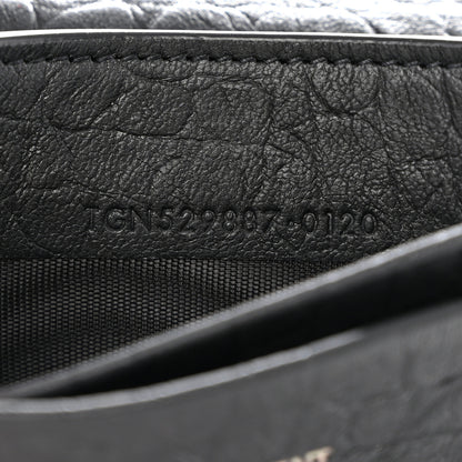 Saint Laurent Calfskin Crocodile Embossed Monogram Monochrome Business Card Holder Black 9 of 11