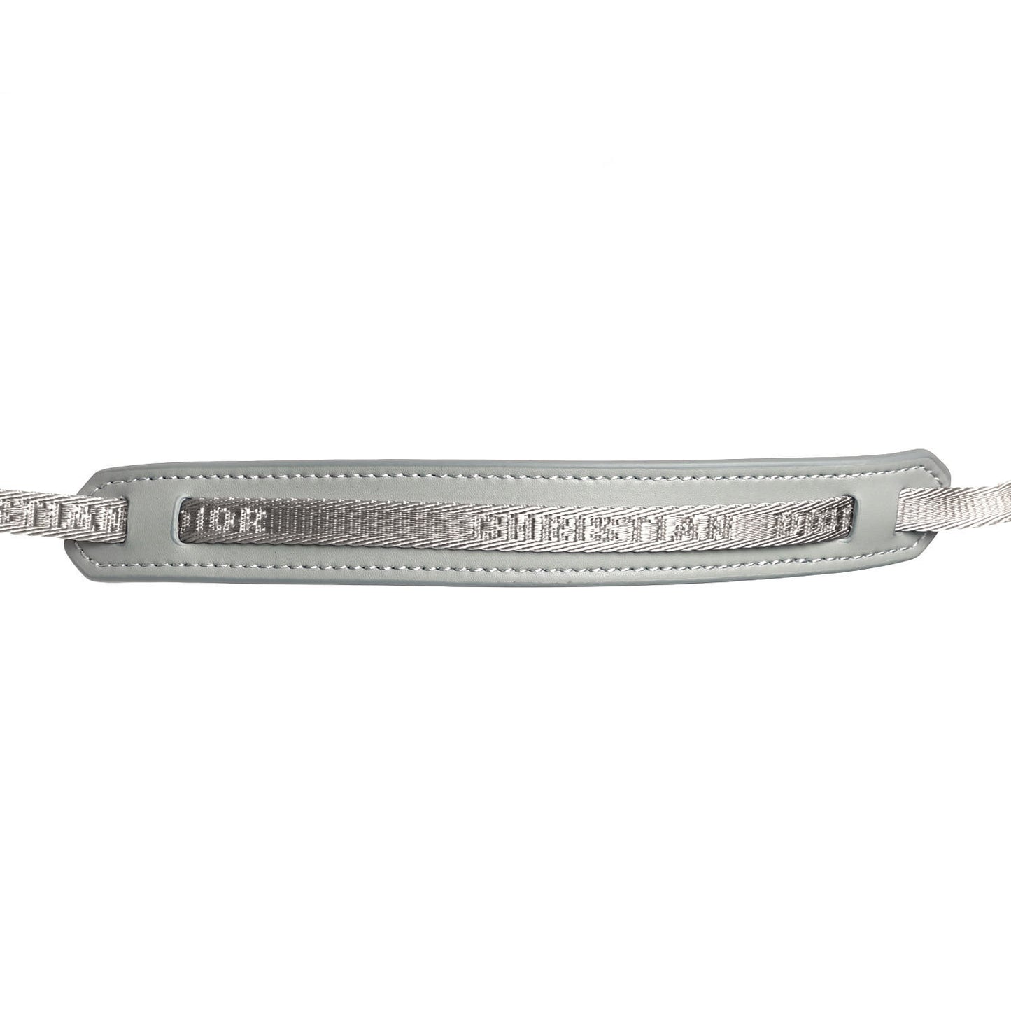 Oblique Stainless Steel Grained Calfskin Aqua Bottle With Shoulder Strap Off White