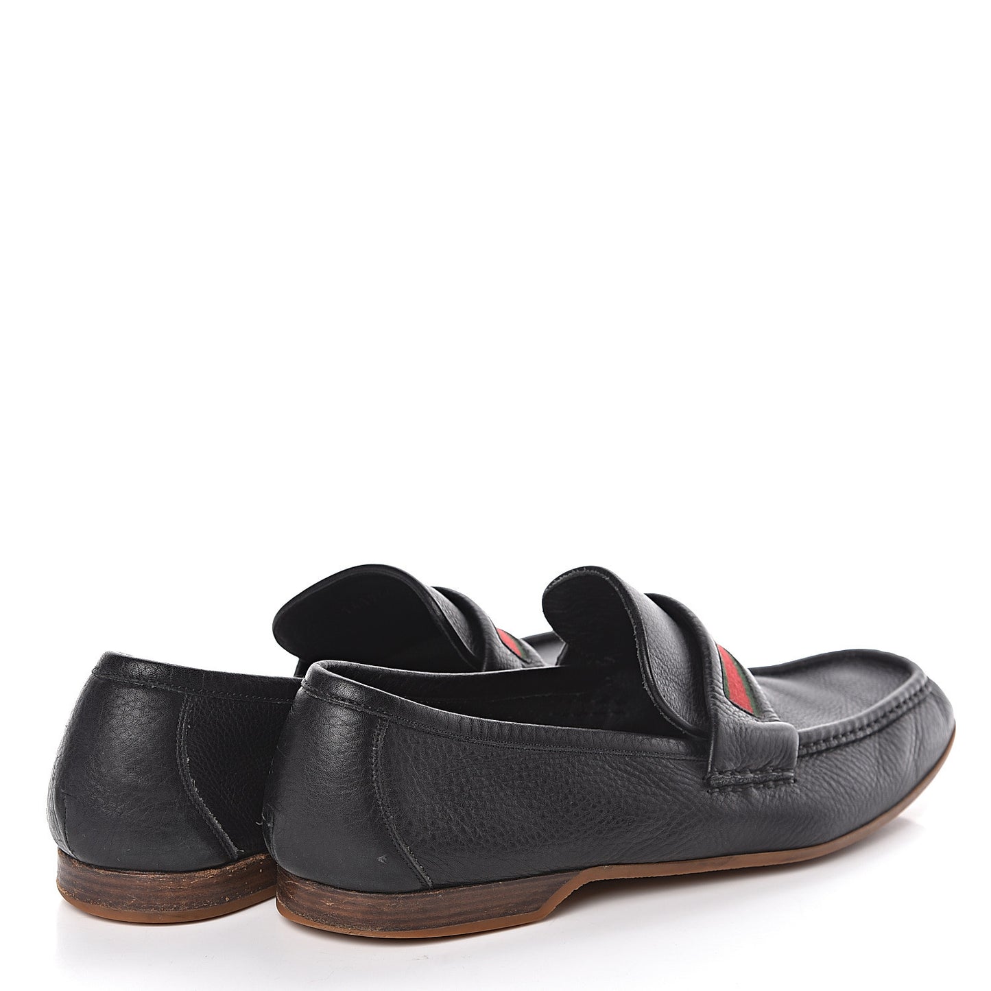 Calfskin Mens Web Loafers 12 Black