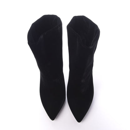 Saint Laurent Velvet Freja 105 Ankle Booties 36.5 Black 6 of 11