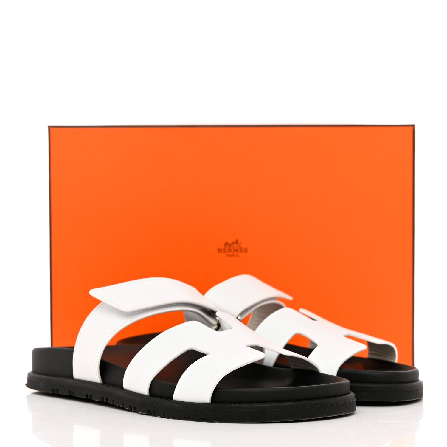 Hermes Calfskin Womens Chypre Sandals 39.5 White 9 of 9