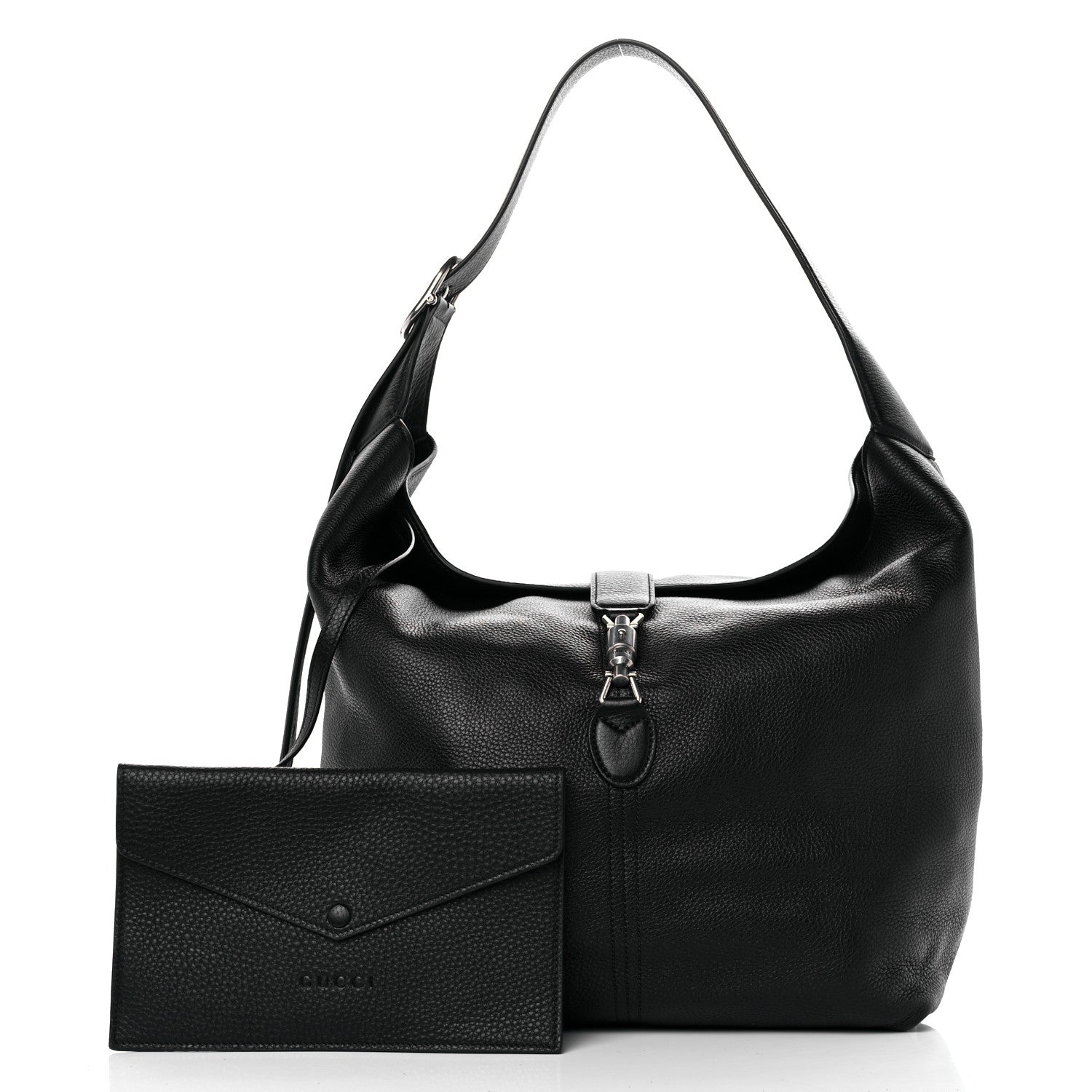 Gucci Amour Grane Calfskin Medium Jackie 1961 Crossbody Bag Black 3 of 9
