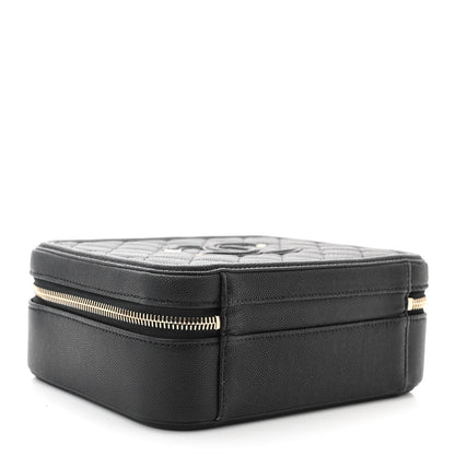 Chanel Caviar Quilted Medium CC Filigree Vanity Case Black 4 of 10