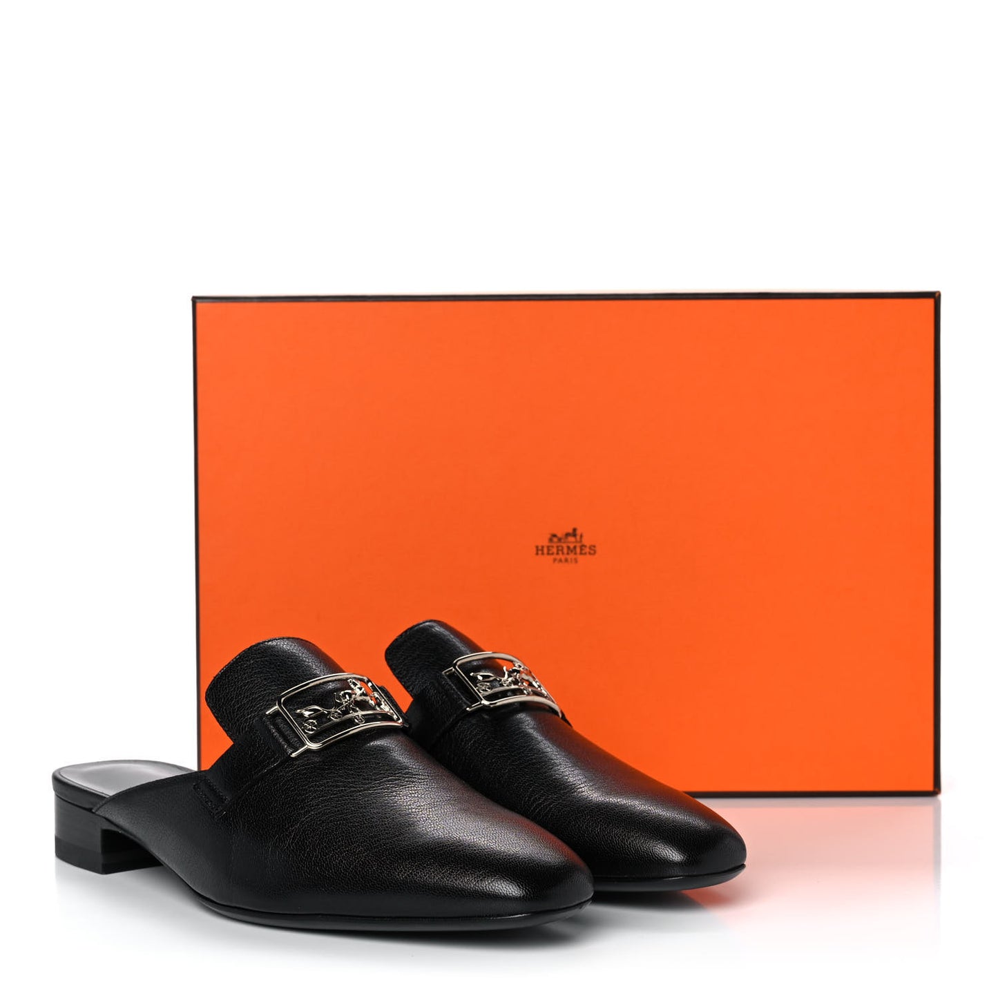 Goatskin Vincennes Mules 38 Black