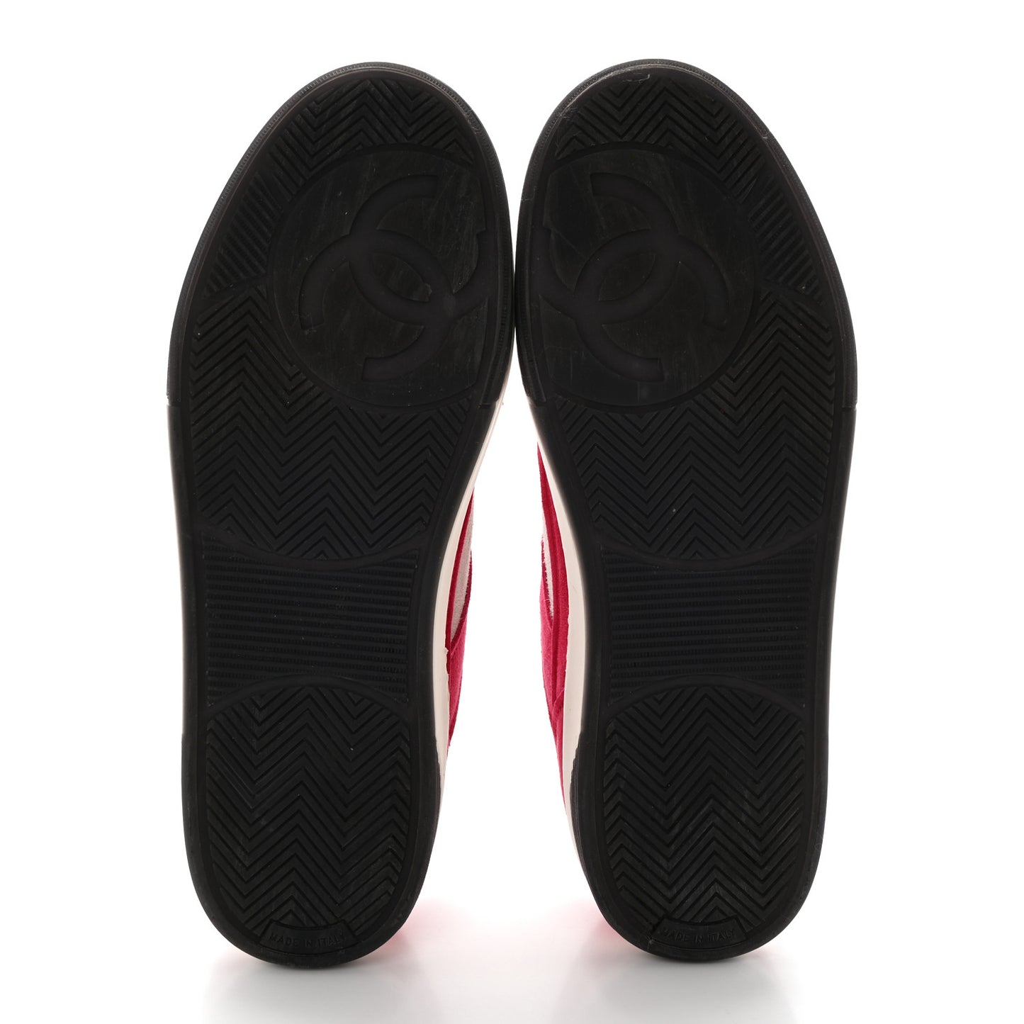 Suede Kidskin Womens CC Sneakers 40.5 White Fuchsia