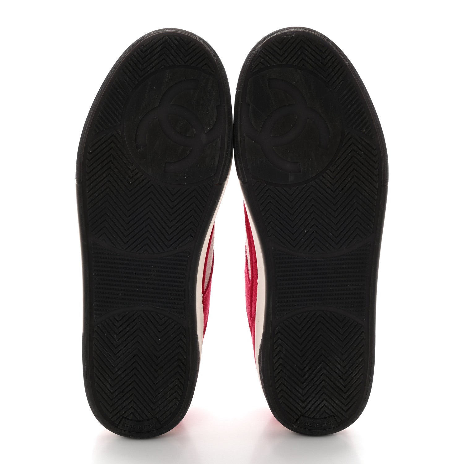Chanel Suede Kidskin Womens CC Sneakers 40.5 White Fuchsia 5 of 11