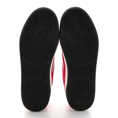 Chanel Suede Kidskin Womens CC Sneakers 40.5 White Fuchsia 5 of 11