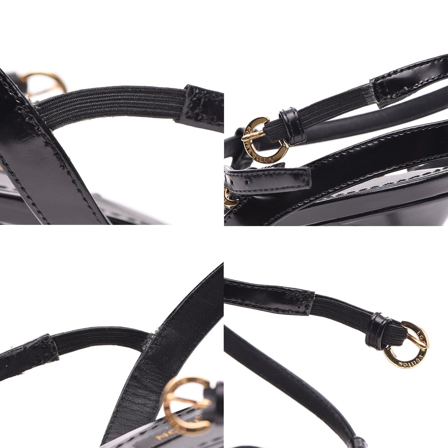 Louis Vuitton Leather Wynwood Strappy Open Back Pumps 40 Black 10 of 10