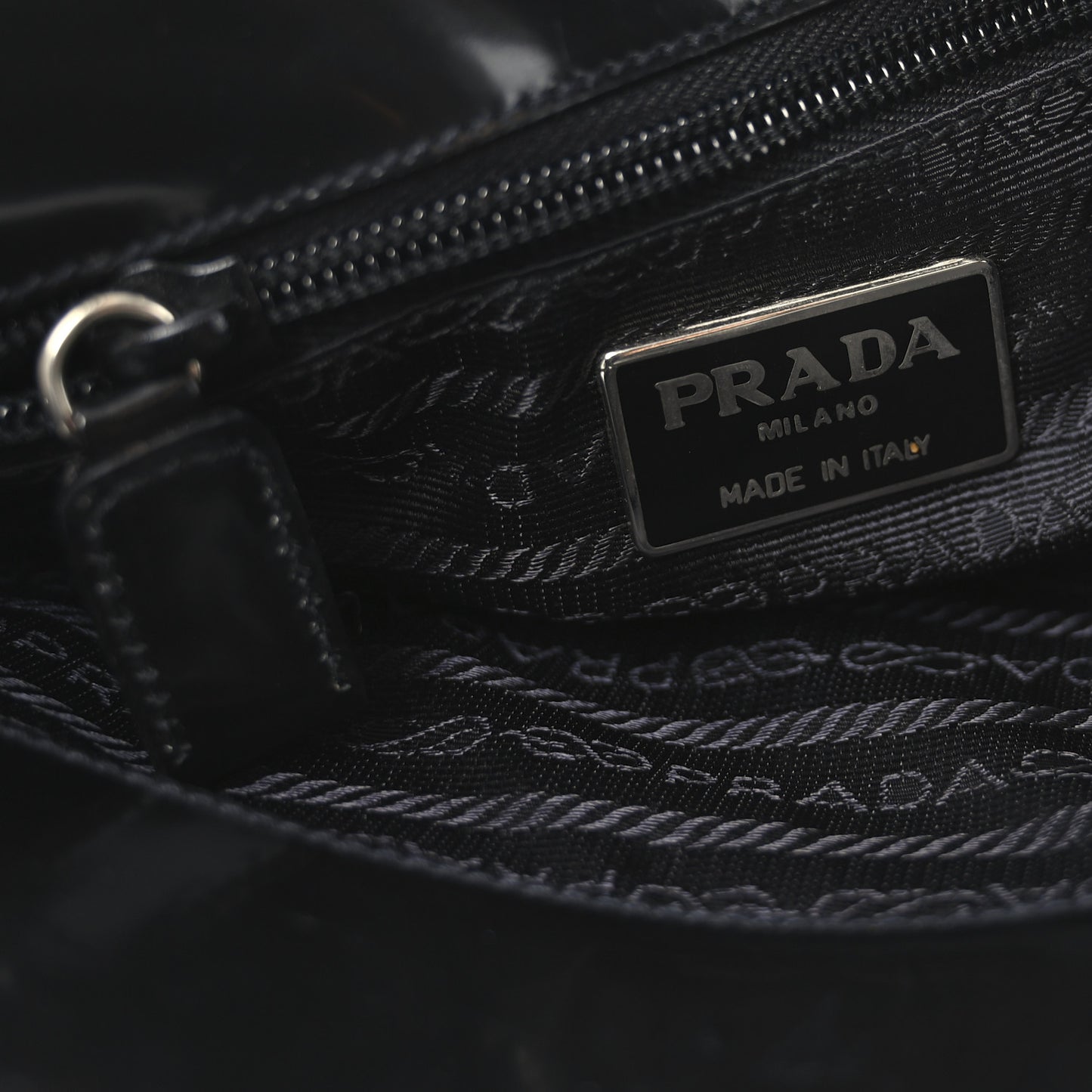 Spazzolato Logo Embossed Tote Black