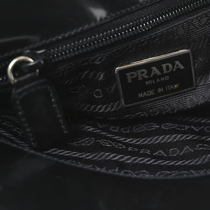 Prada Spazzolato Logo Embossed Tote Black 6 of 9