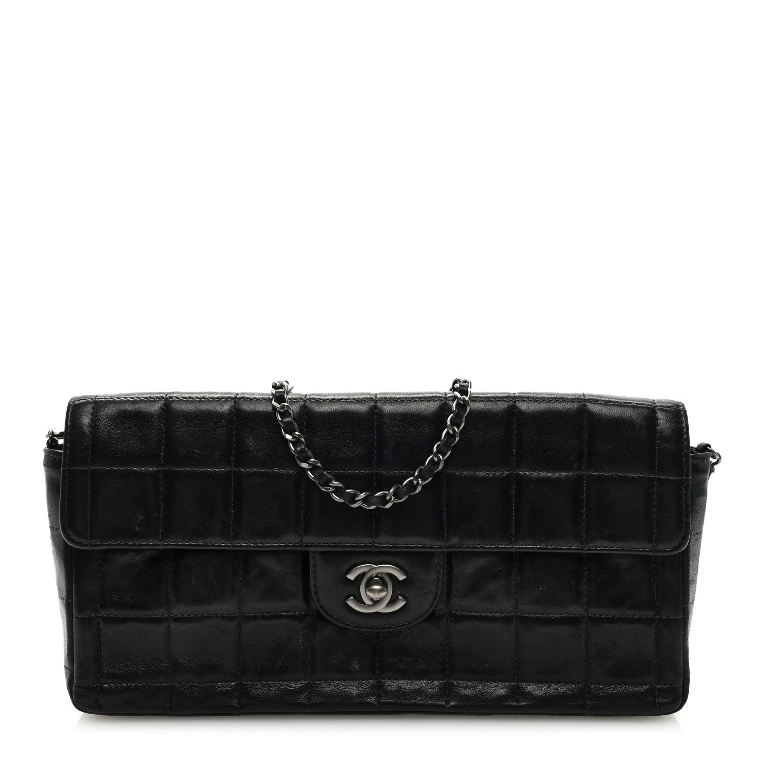 Chanel Lambskin East West Chocolate Bar Flap Black 1 of 9