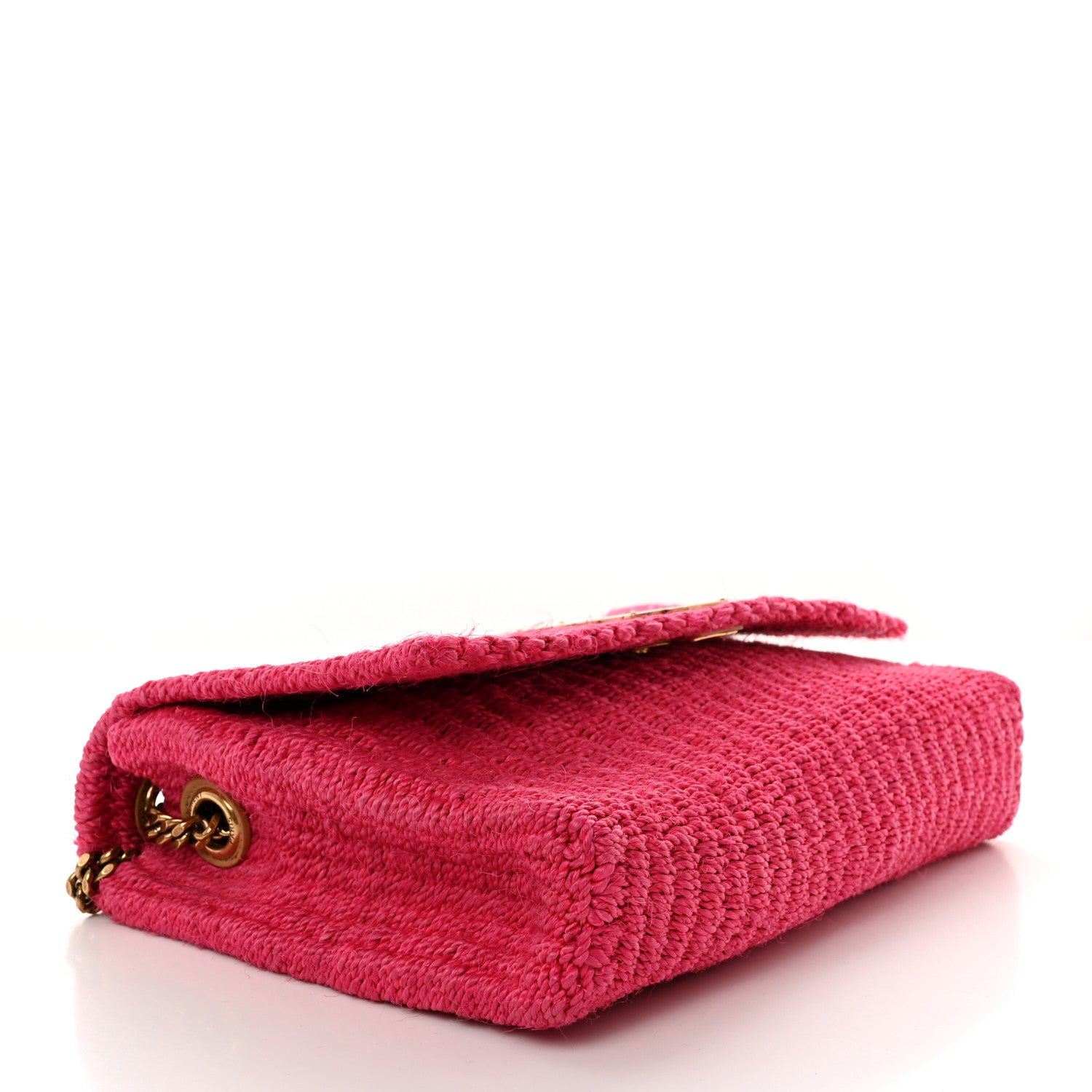 Saint Laurent Raffia Medium Monogram Kate Satchel Pink 4 of 11