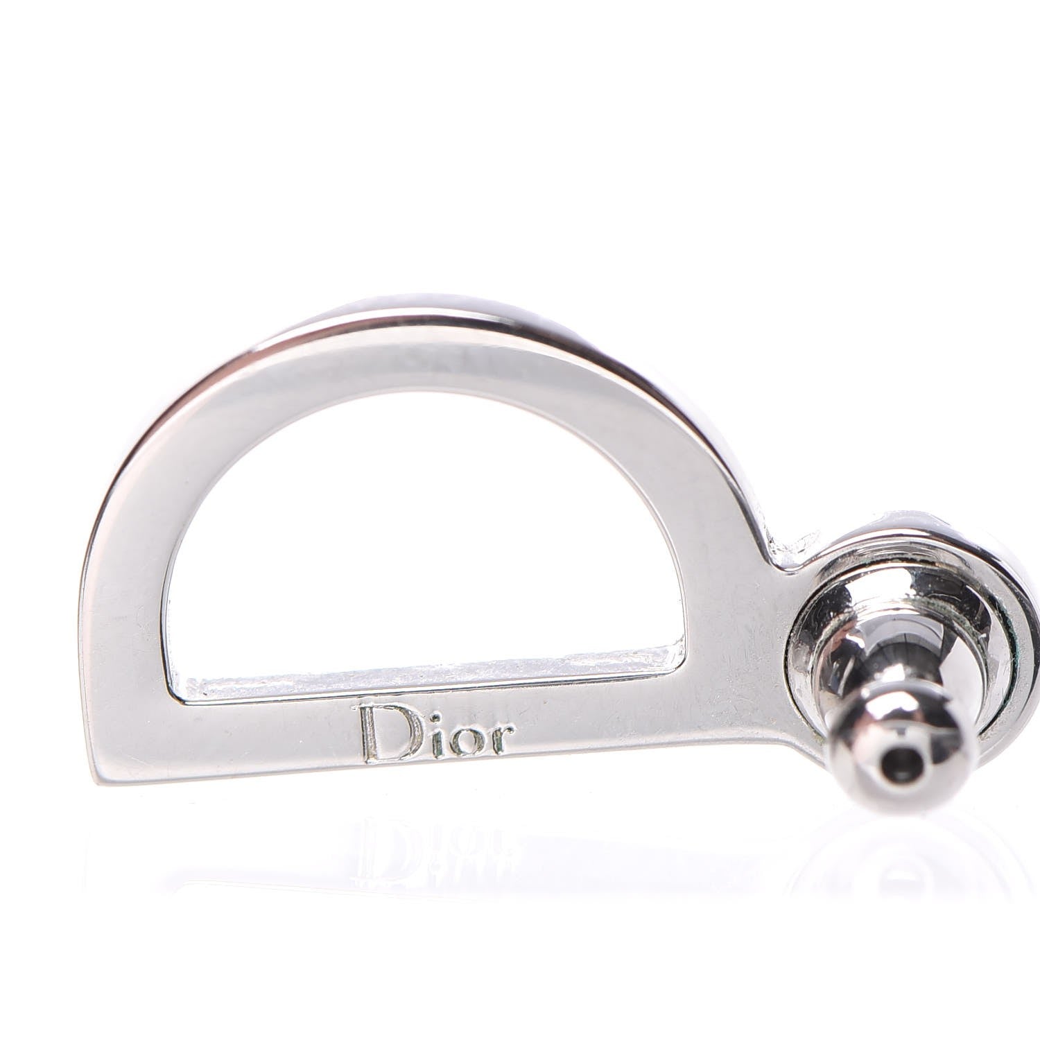 Christian Dior Your Dior Logo Stud Earrings Silver Gold 4 of 5