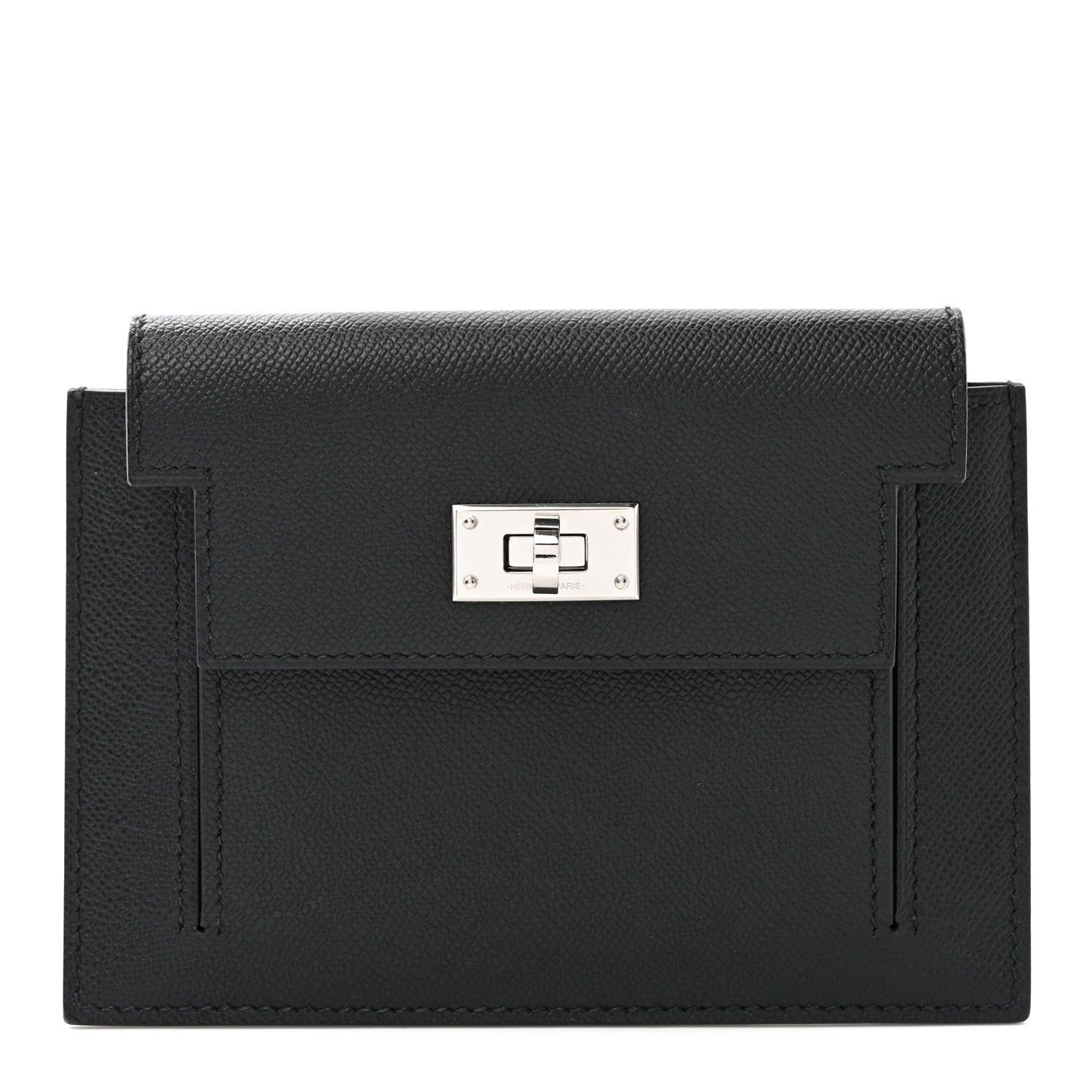 Hermes Epsom Kelly Pocket Compact Wallet Black 1 of 8