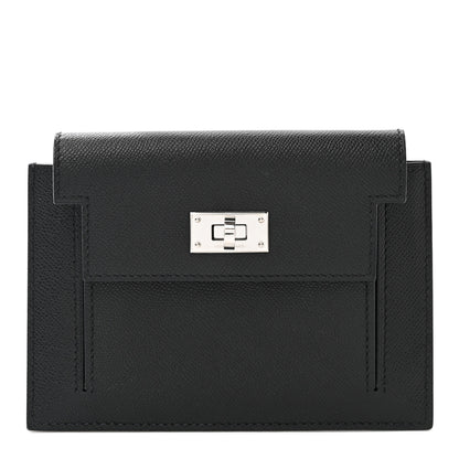 Hermes Epsom Kelly Pocket Compact Wallet Black 1 of 8