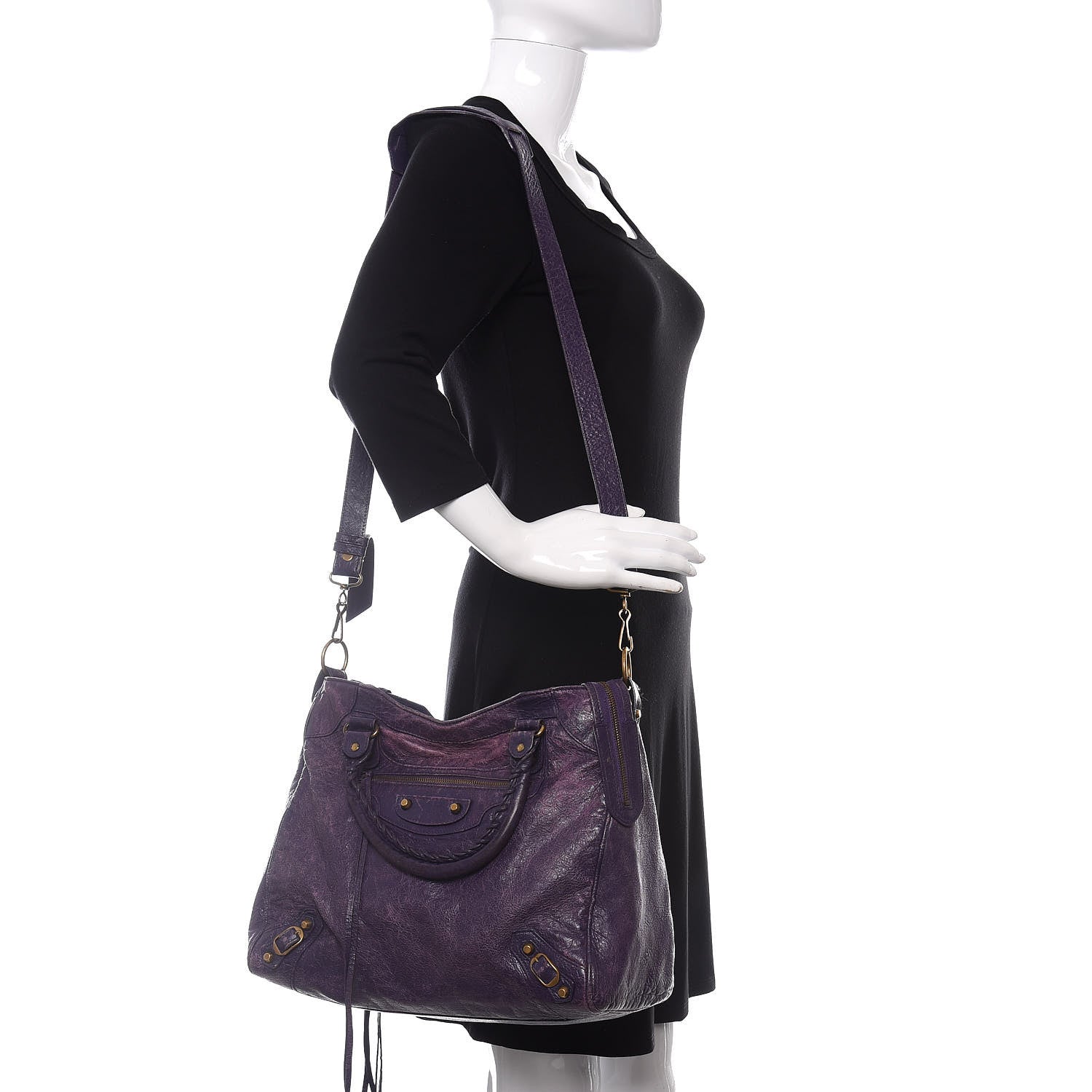 Balenciaga Agneau Classic Gold Hardware Velo Dark Violet 2 of 13