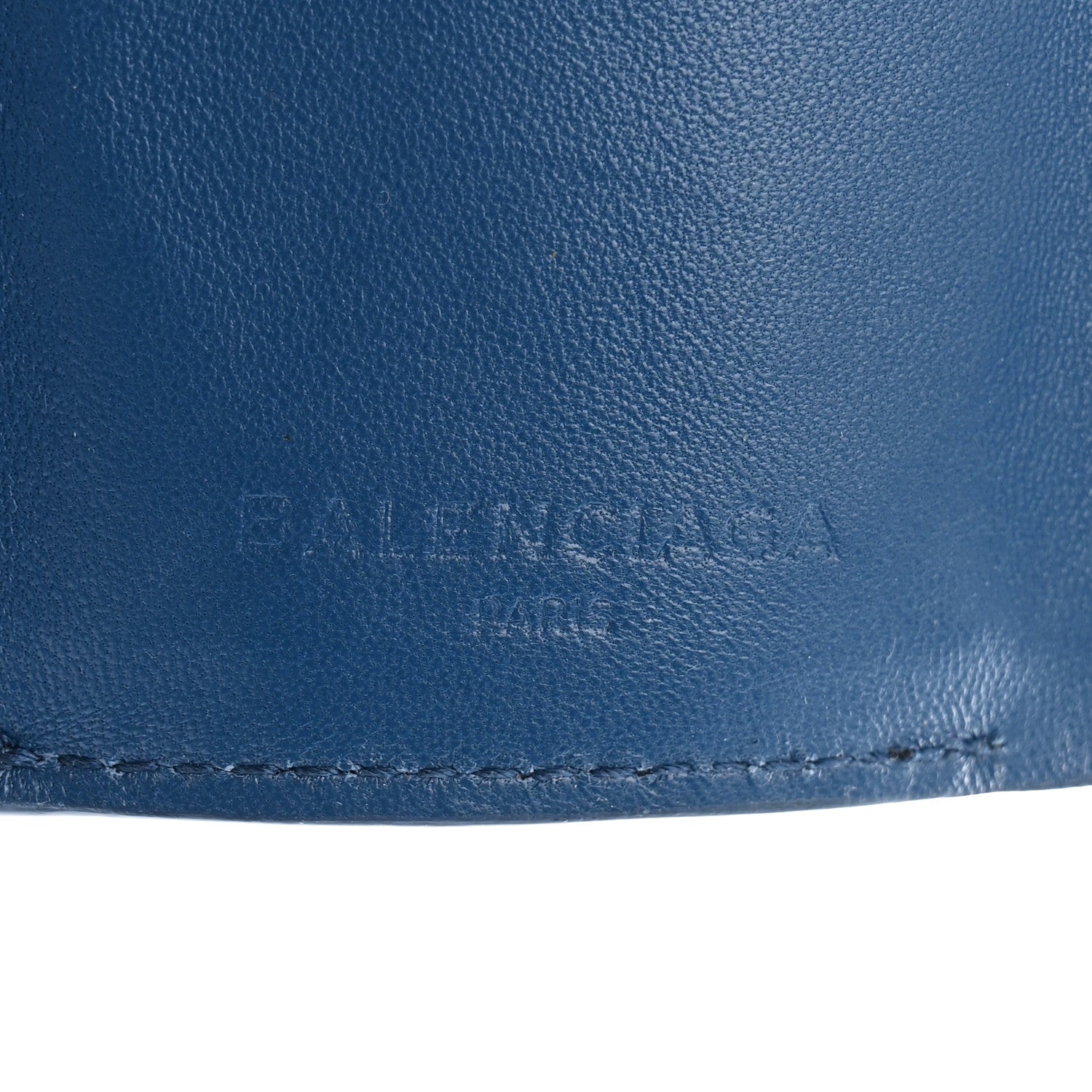 Balenciaga Agneau Arena Tri-Fold Card Case  Bleu Profond 6 of 7
