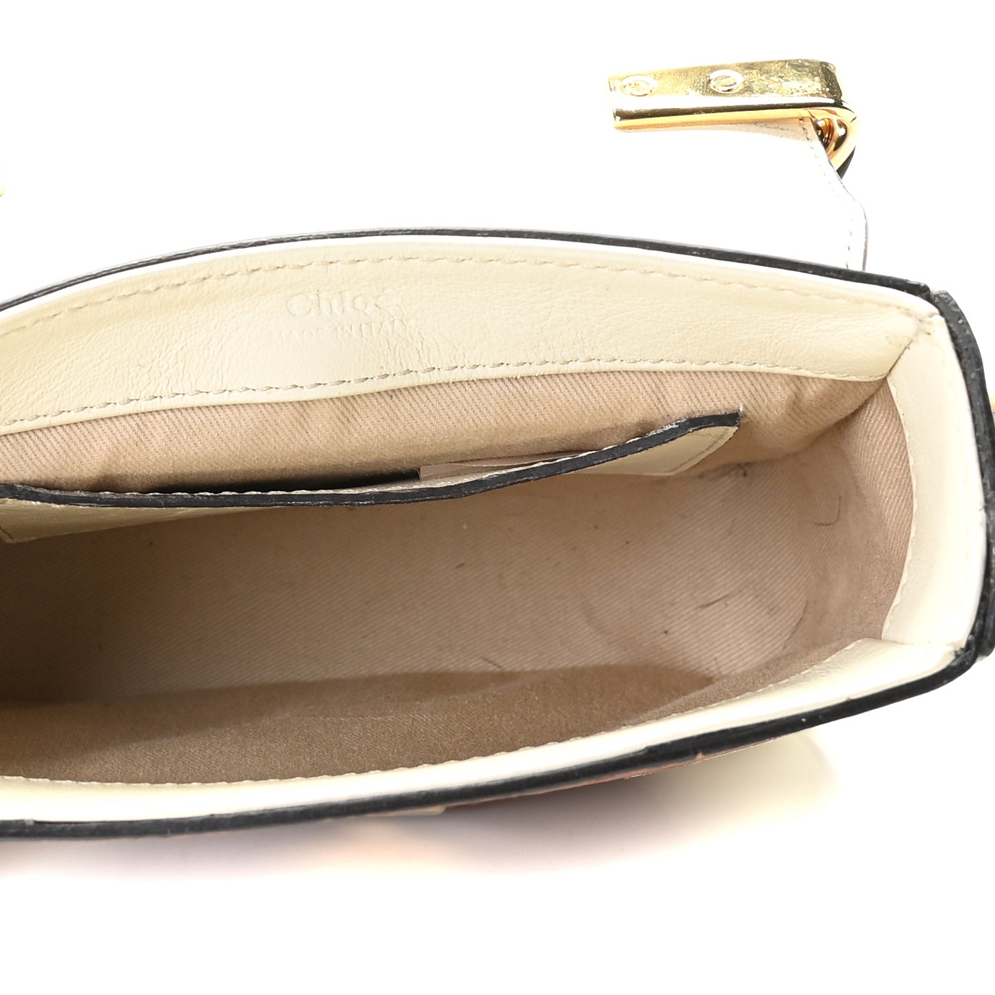 Smooth Calfskin Patchwork Mini C Bag Natural White