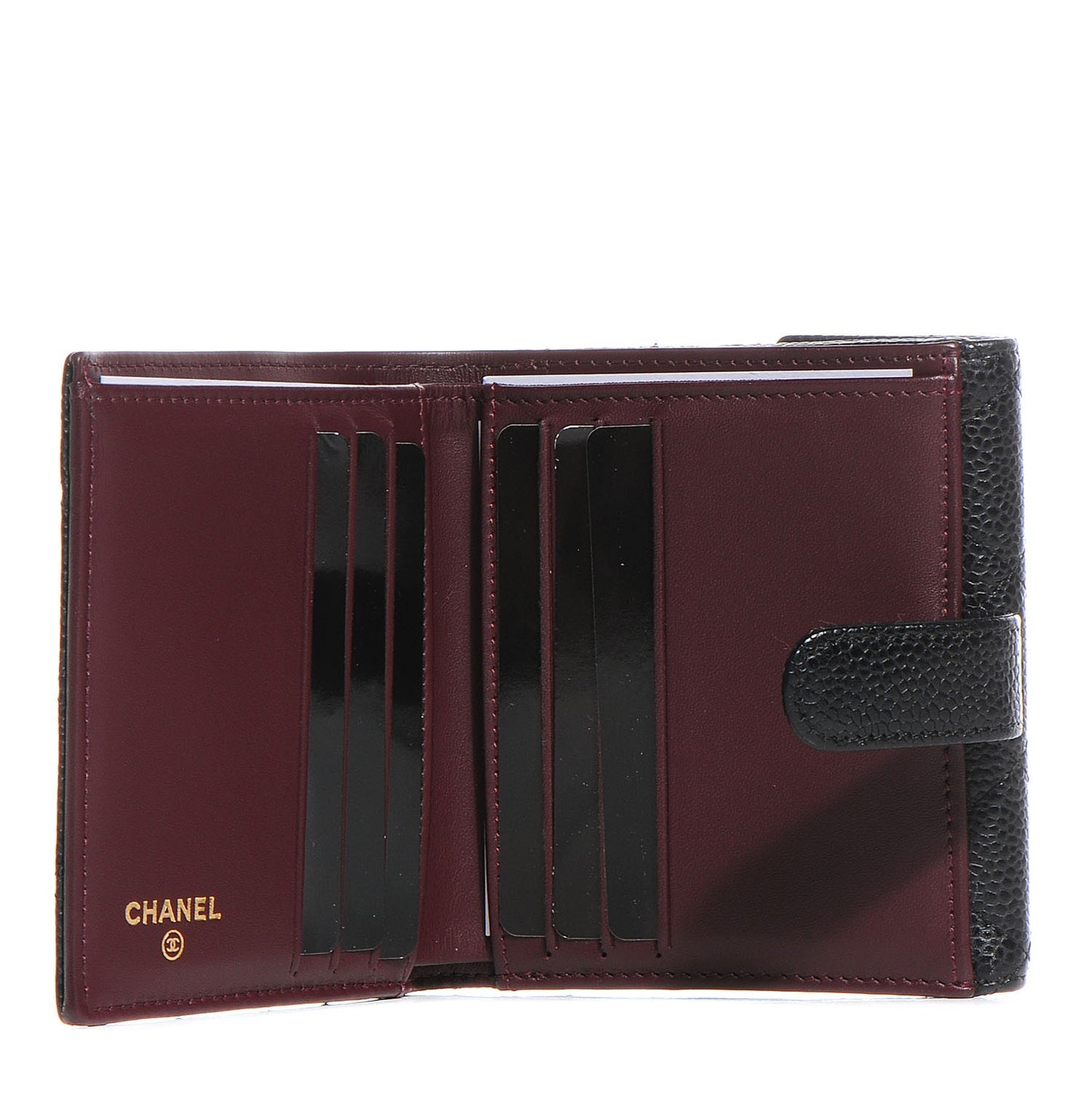 Caviar Quilted Compact Flap Wallet