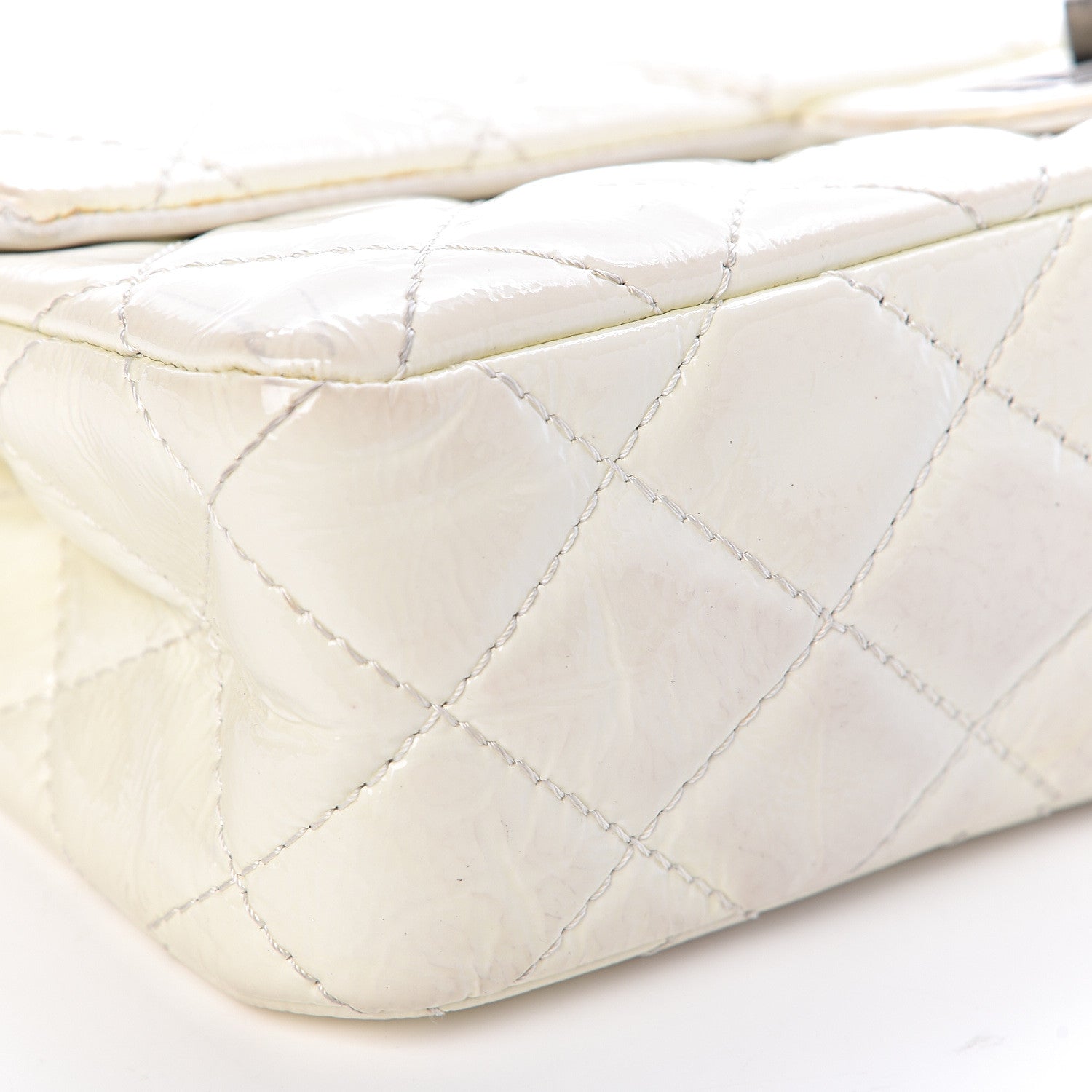 Chanel Distressed Patent Quilted 2.55 Reissue Flap 227 White 8 of 19