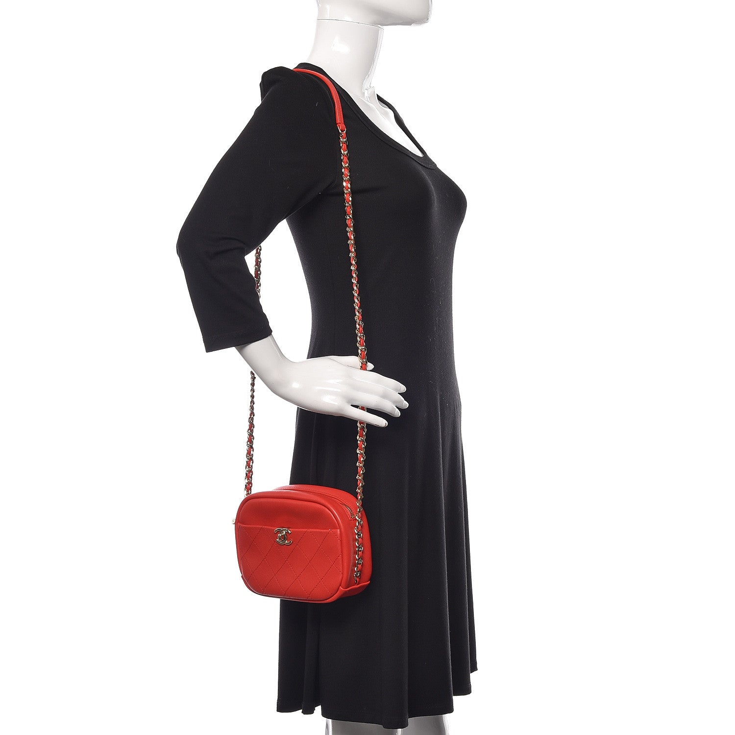 Chanel Goatskin Quilted Small Casual Trip Camera Case Red 2 of 11