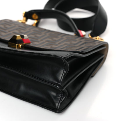 Fendi Vitello Liberty Bi-Color FF 1974 Embossed Kan I Shoulder Bag Black Maya 9 of 10