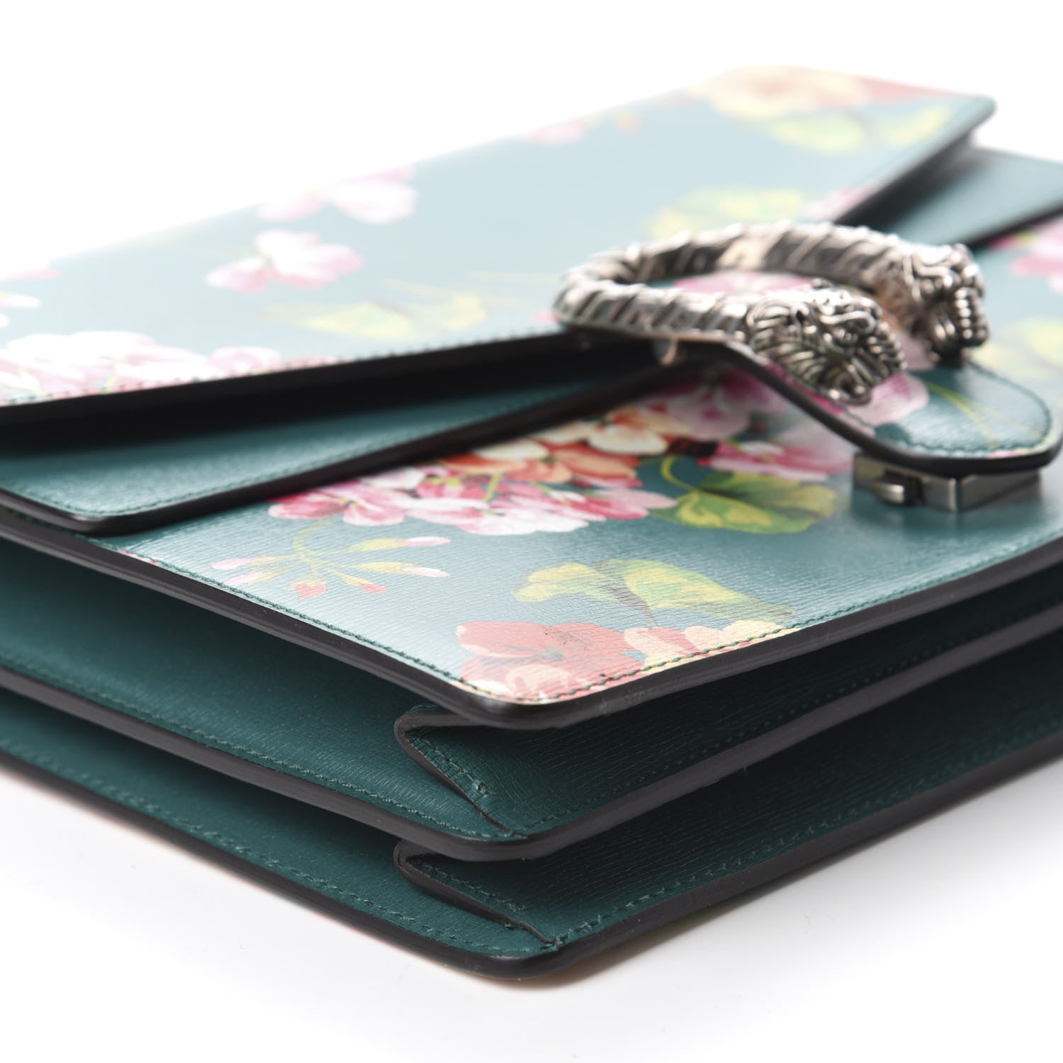Gucci Calfskin Blooms Print Medium Dionysus Shoulder Bag Bright Emerald Multicolor 6 of 10