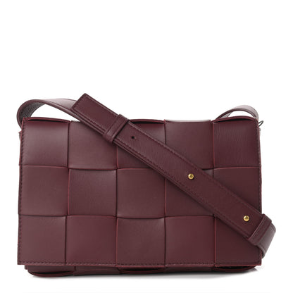 Bottega Veneta Lambskin Maxi Intrecciato Cassette Crossbody Bag Bordeaux 1 of 9