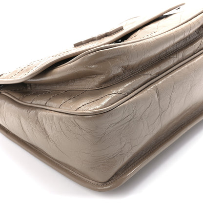 Saint Laurent Crinkled Calfskin Matelasse Monogram Medium Niki Chain Satchel Gold Sand 12 of 13