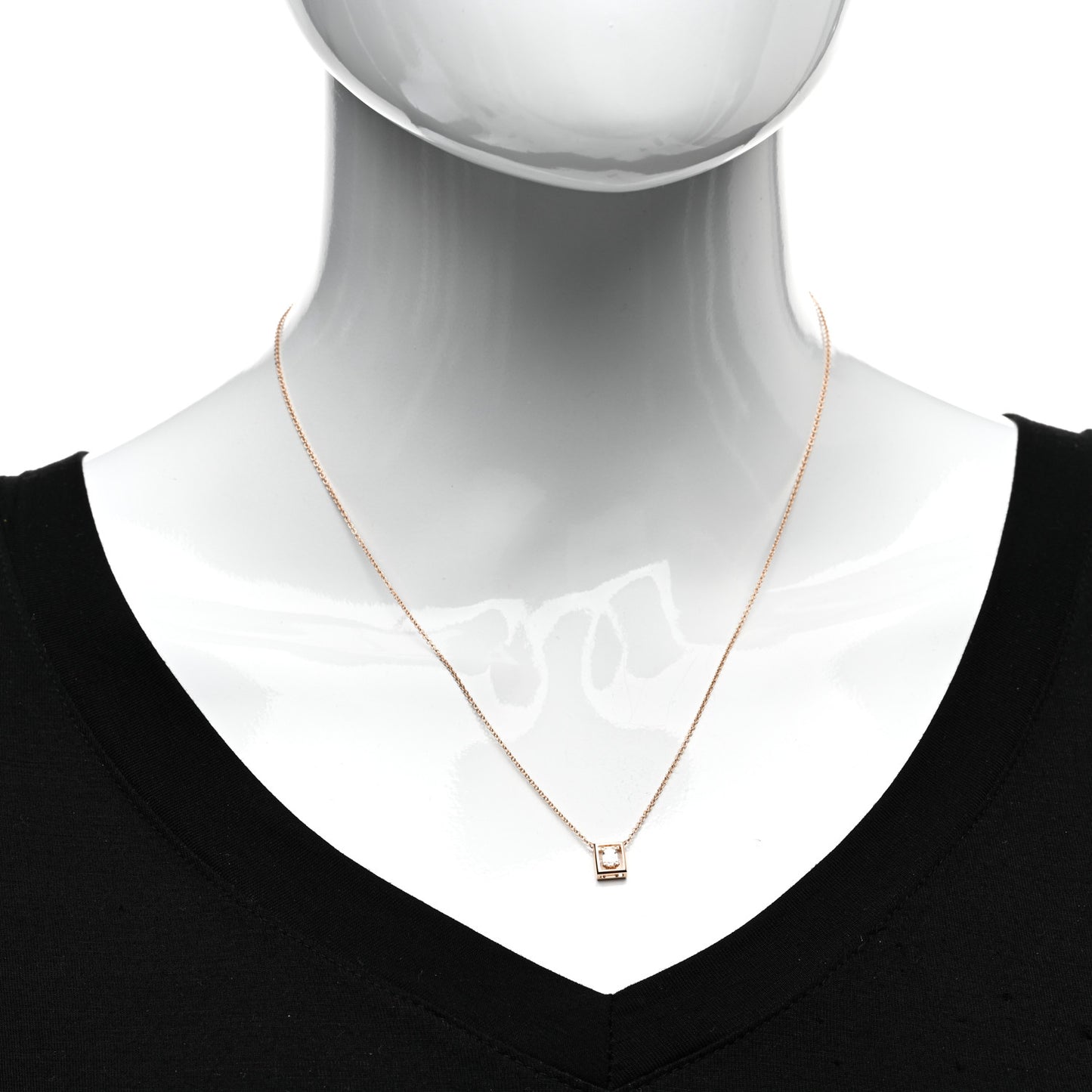 18K Rose Gold Diamond Jewel Box Pendant Necklace