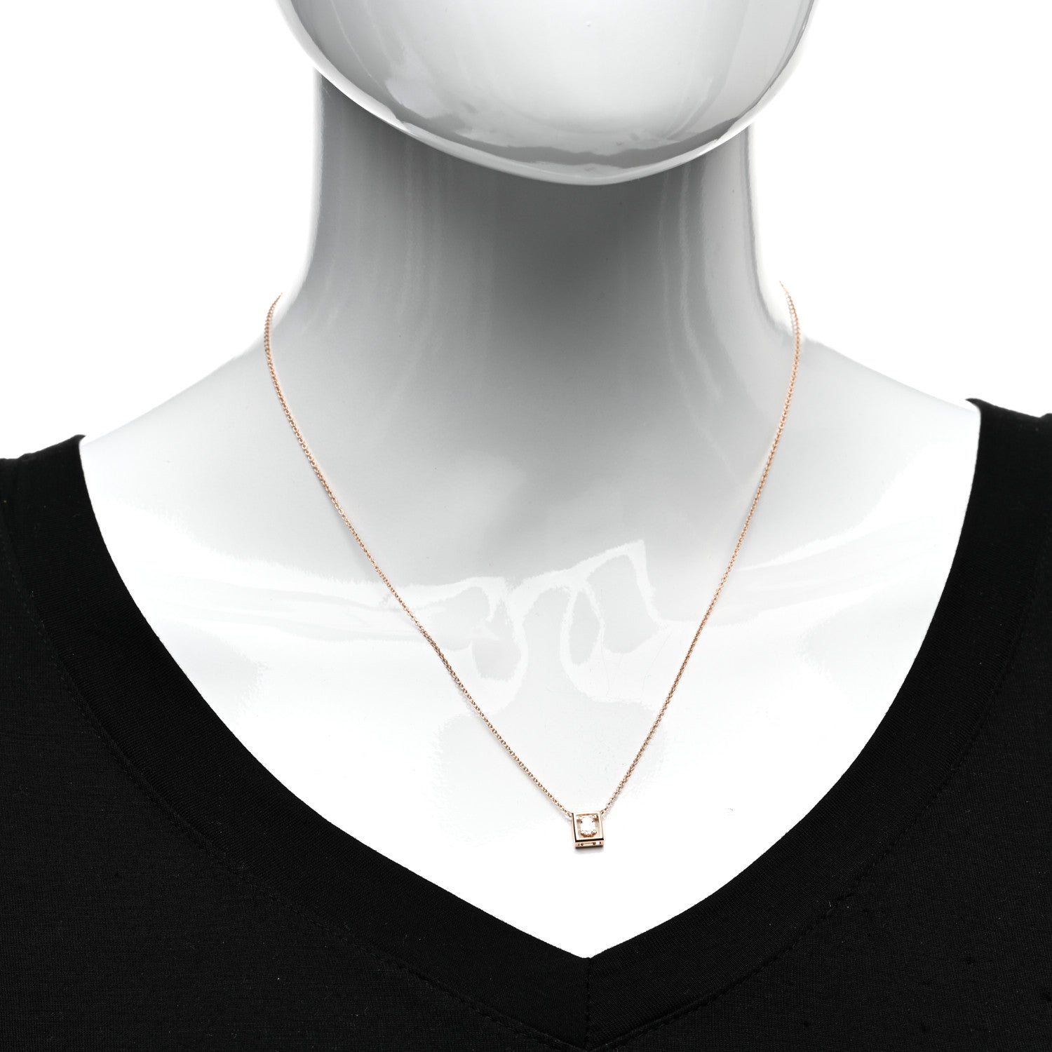 Tiffany 18K Rose Gold Diamond Jewel Box Pendant Necklace 2 of 5