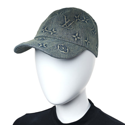 Louis Vuitton Monogram Washed Denim Cap M Blue 2 of 8