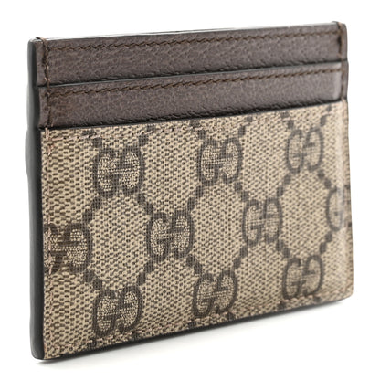 Gucci GG Supreme Monogram Textured Dollar Calfskin Ophidia Card Holder Beige Ebony New Acero 3 of 6