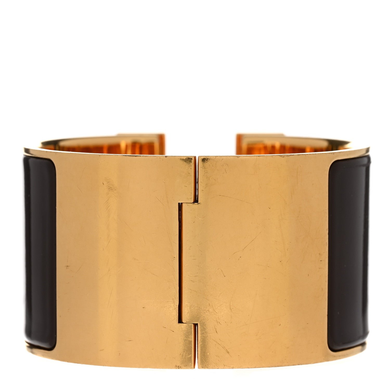 Hermes Enamel Extra Wide Clic Clac H Bracelet GM Dark Brown 3 of 4