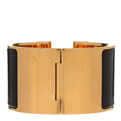 Hermes Enamel Extra Wide Clic Clac H Bracelet GM Dark Brown 3 of 4