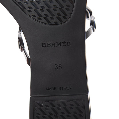 Hermes Rubber Chaine d'Ancre Rivage Sandals 38 Black 6 of 7