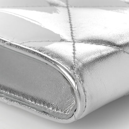 Alexander McQueen Metallic Calfskin Quilted Four Ring Knuckle Flat Clutch Silver 9 of 10