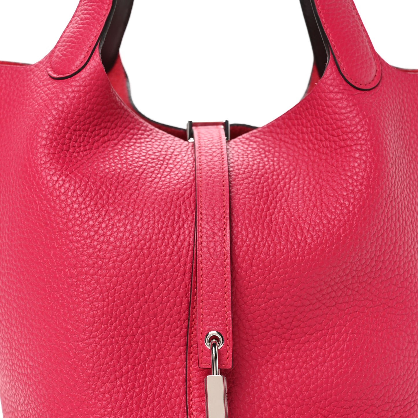 Taurillon Clemence Swift Eclat Picotin Lock 22 MM Framboise Rouge Sellier