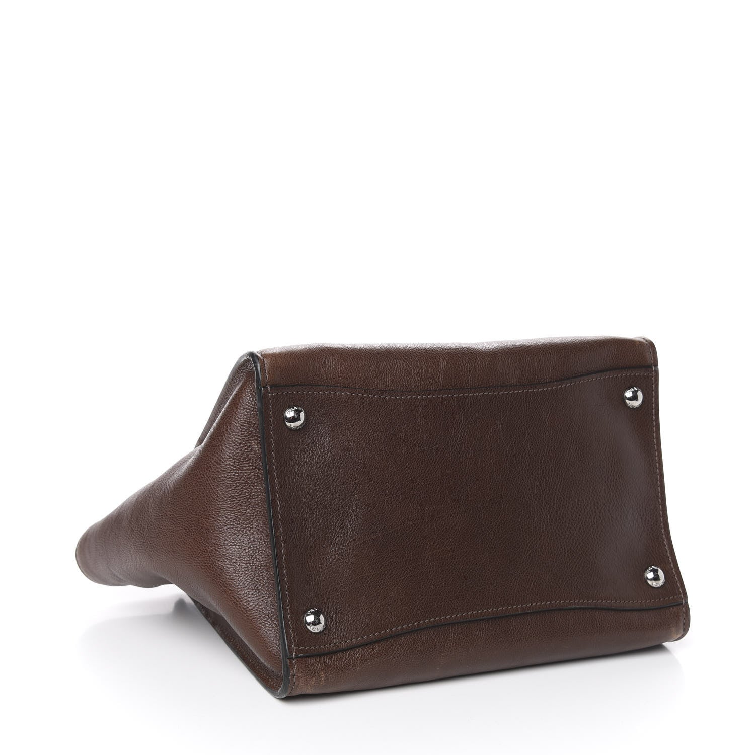 Prada Glace Calfskin Small Twin Pocket Tote Bruciato 5 of 10