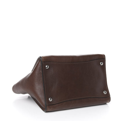 Prada Glace Calfskin Small Twin Pocket Tote Bruciato 5 of 10