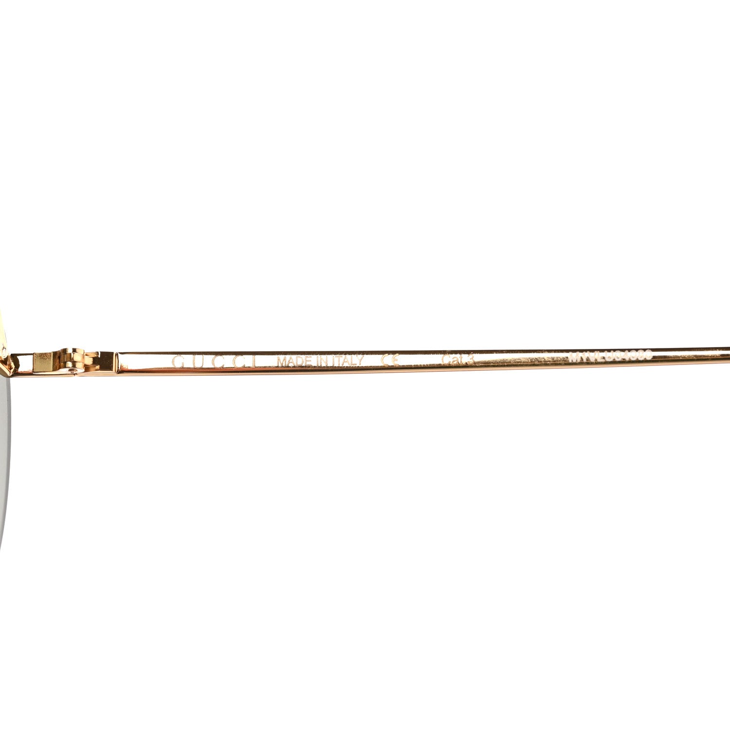 Gucci Metal Rimless Star Studded 90mm Cat Eye GG0666S Sunglasses Black Gold 5 of 7