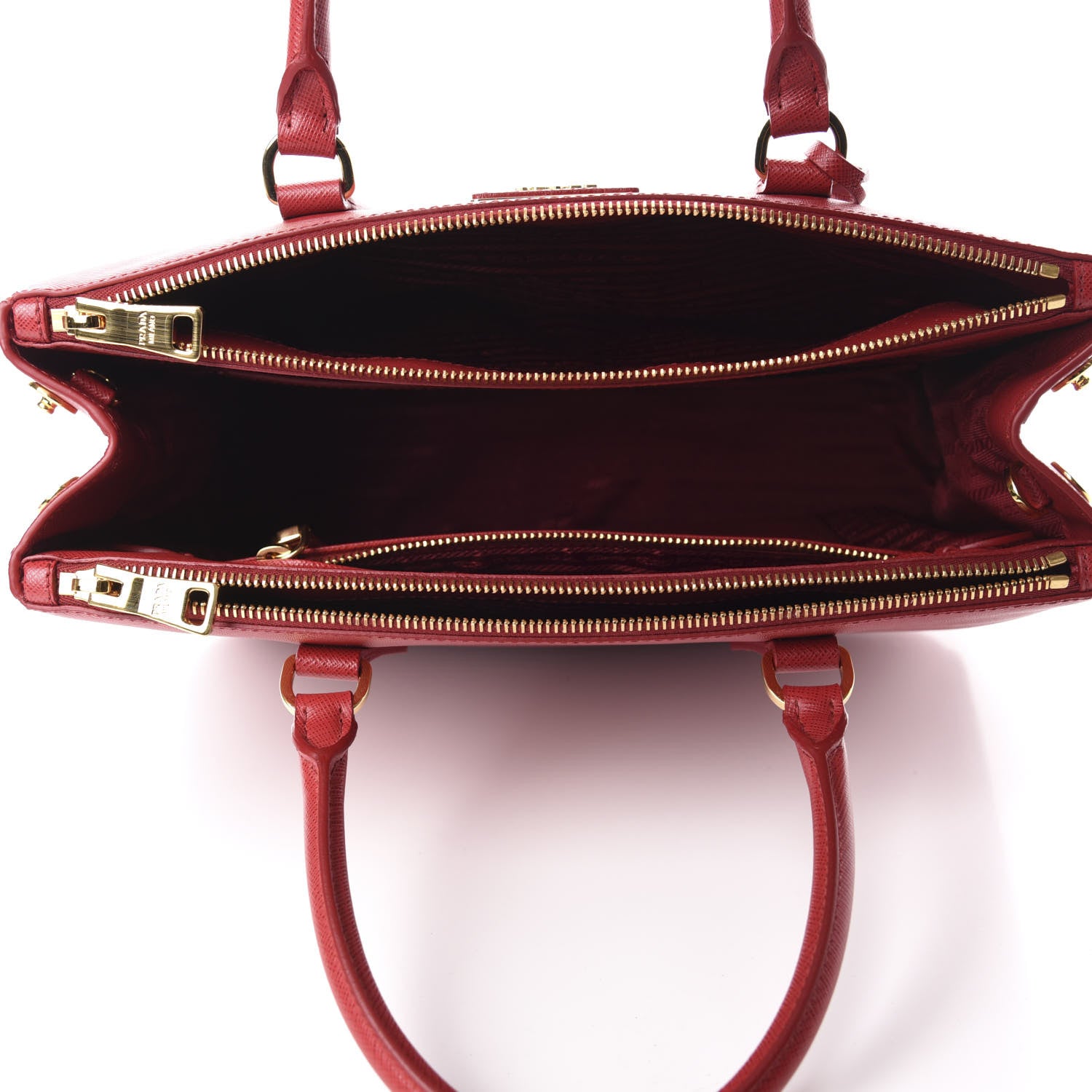 Prada Saffiano Medium Galleria Double Zip Tote Fuoco 5 of 10