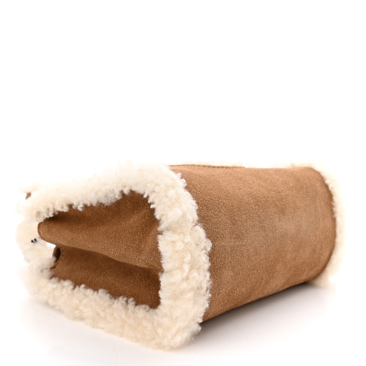 Telfar X UGG Suede Shearling Small Shopping Bag Chestnut 4 of 12