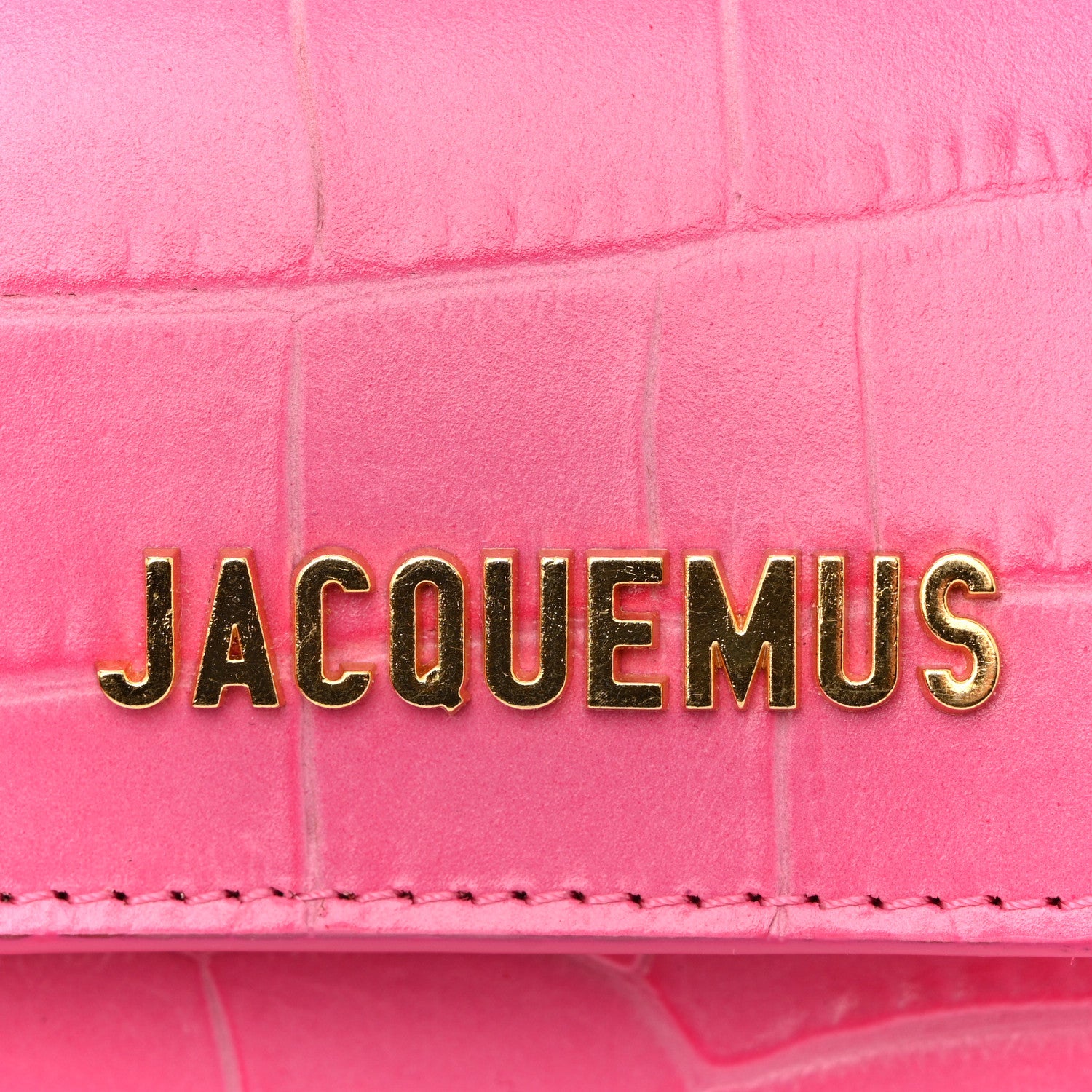 Jacquemus Calfskin Crocodile Embossed La Ceinture Bello Double Tour Belt Bag Pink 10 of 12
