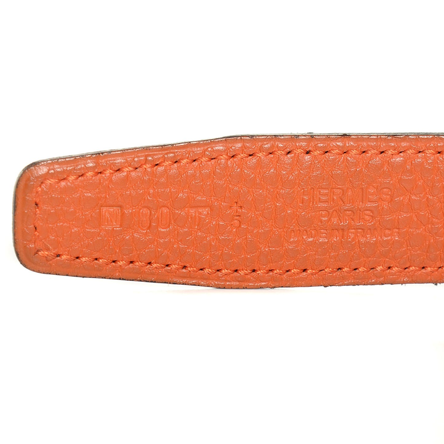 Box Togo Reversible Polished 18mm H Belt Noir Orange