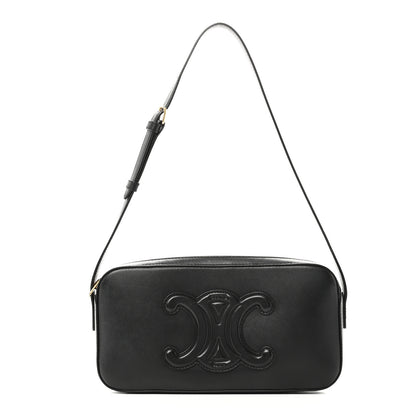 Celine Smooth Calfskin Cuir Triomphe Camera Shoulder Bag Black 1 of 9