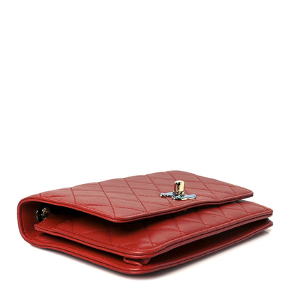 Chanel Lambskin Quilted Trendy CC Wallet On Chain WOC Red 4 of 12