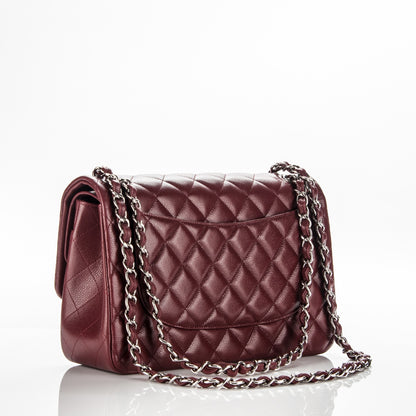 Chanel Caviar Quilted Jumbo Double Flap Dark Red 3 of 8