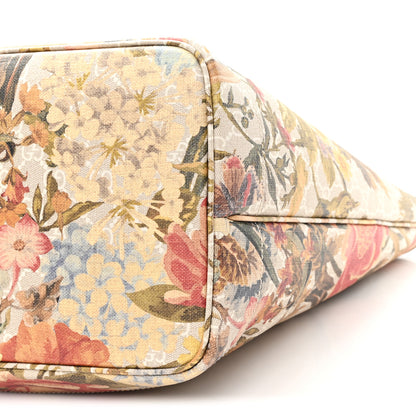 Gucci GG Supreme Monogram Water Flora Web Large Ophidia Tote Beige White Multicolor 10 of 11